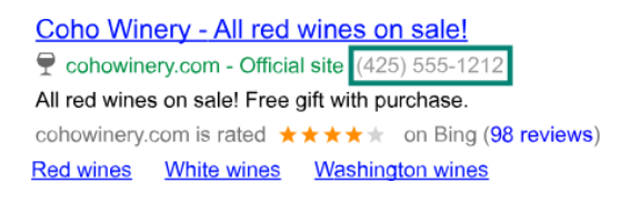 Phone numbers on Google