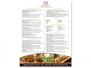 Machiya Menu